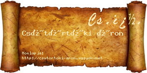 Csütörtöki Áron névjegykártya